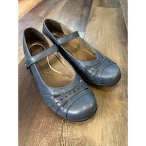 Dansko Women's Blue Leather Mathilda Mary Jane Flat Size EU 40 US 9.5-10